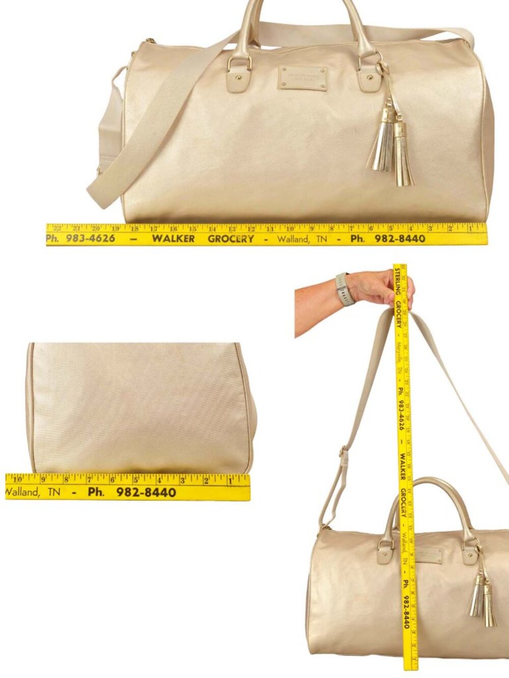 Michael Kors Shimmer Gold Carryall/Weekender Duffle Bag - Picture 8 of 11